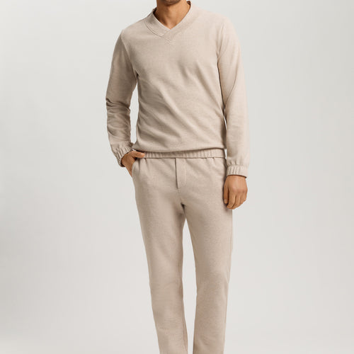 Cozy Living Organic Cotton Soft Jersey Pullover | Camel Melange 75830-2895