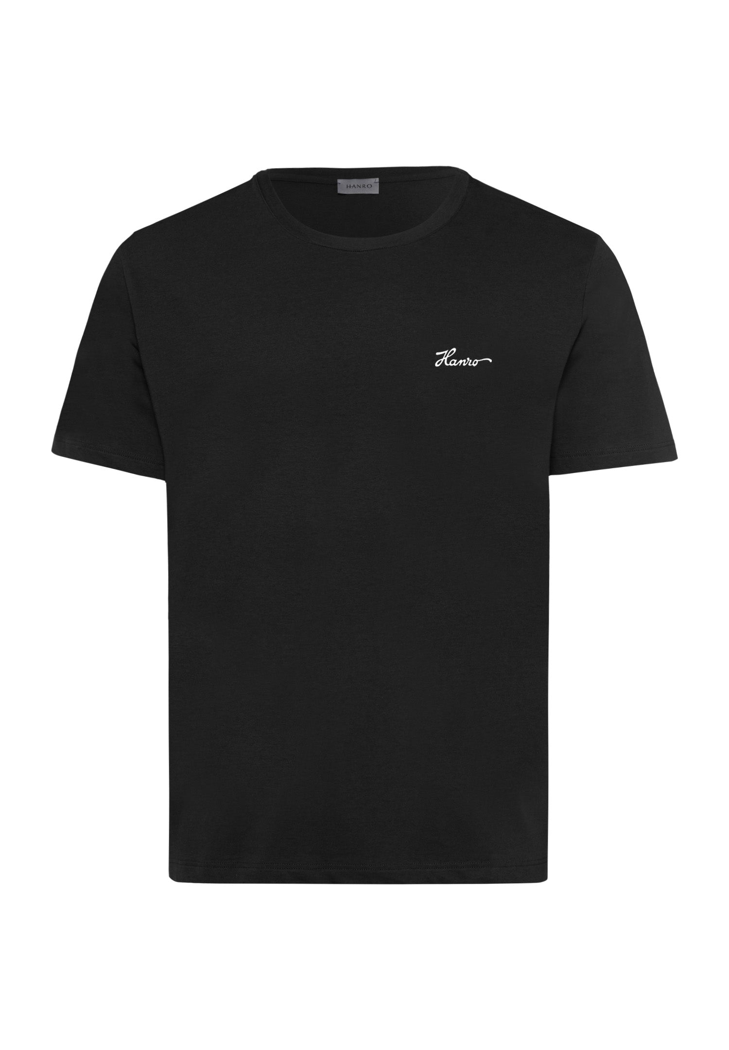 75853 Living Shirts S/Slv Shirt With Hanro Embroidery - 019 Black