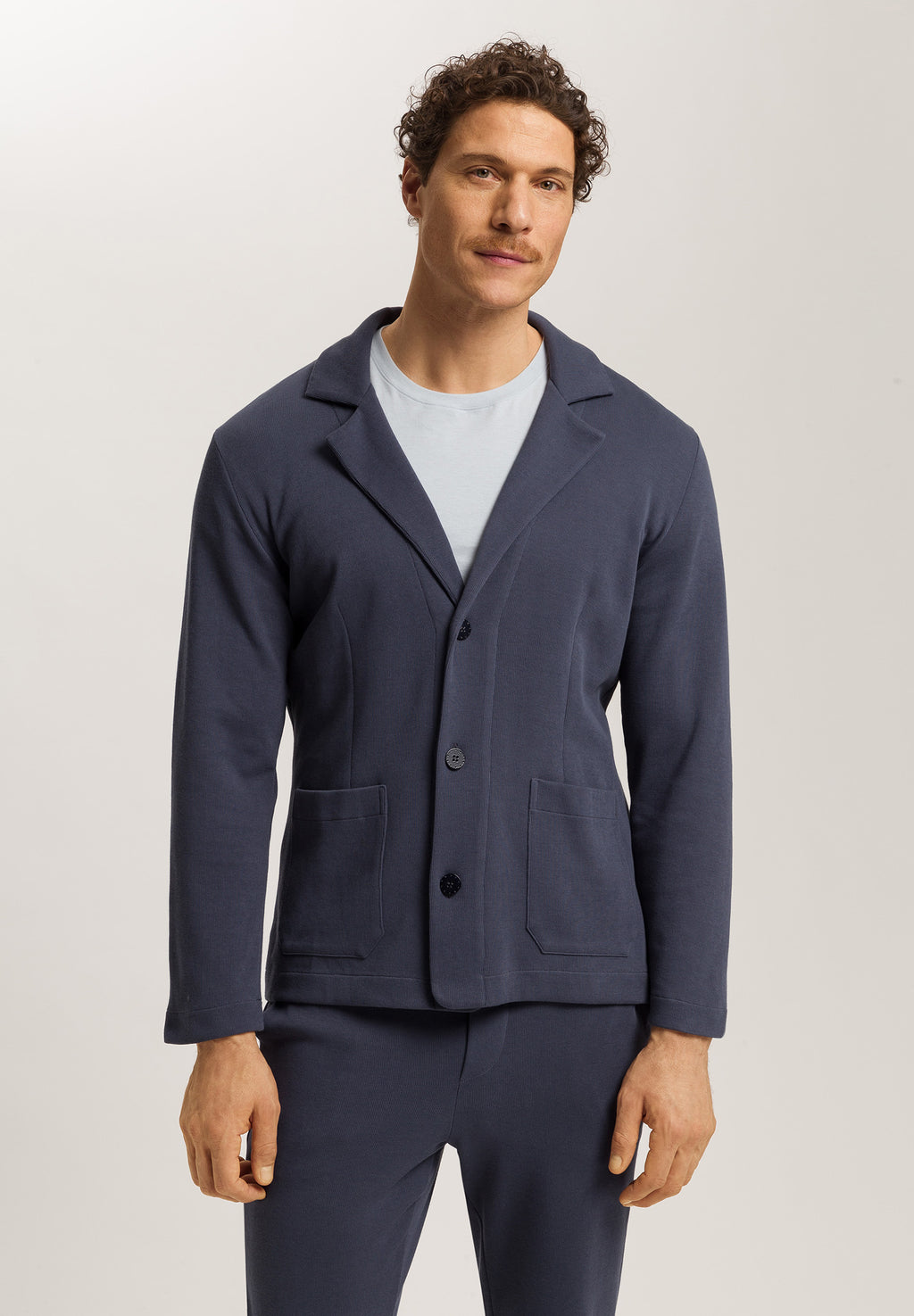 Travelwear Cotton Rib Blazer | Ombre Blue 75859-2635