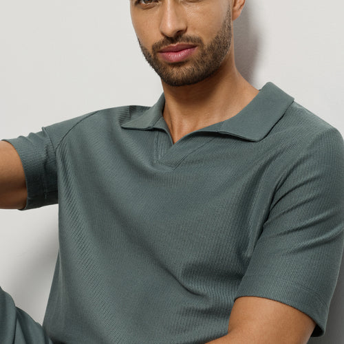 Travelwear S/Slv Shirt V-Neck | Studio Green 75865-2739