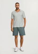 Travelwear S/Slv Shirt V-Neck | Studio Green Stripes 75865-3114