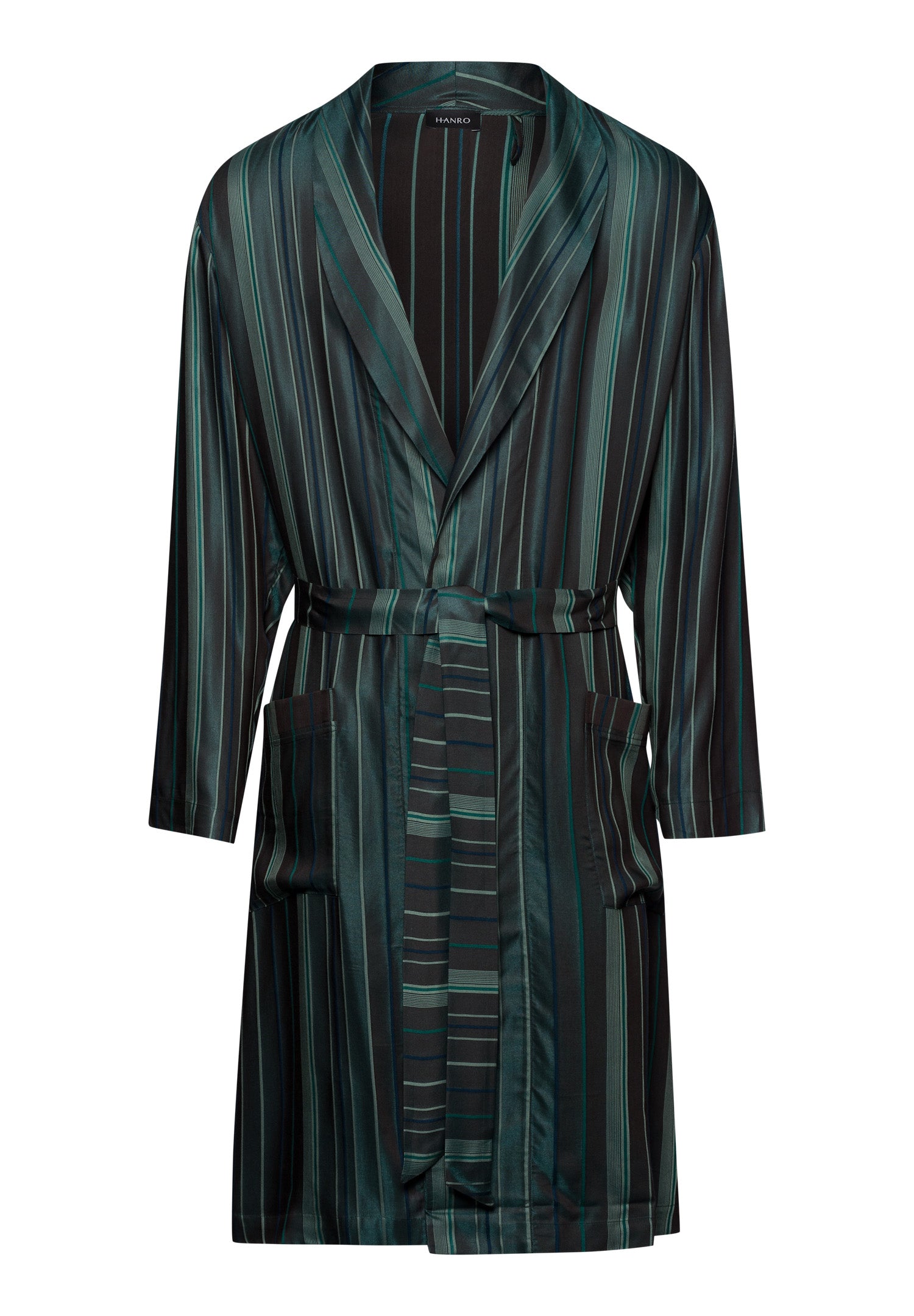 Selection Silk Blend Striped Robe | Laurel Stripe 75879-2864 – HANRO