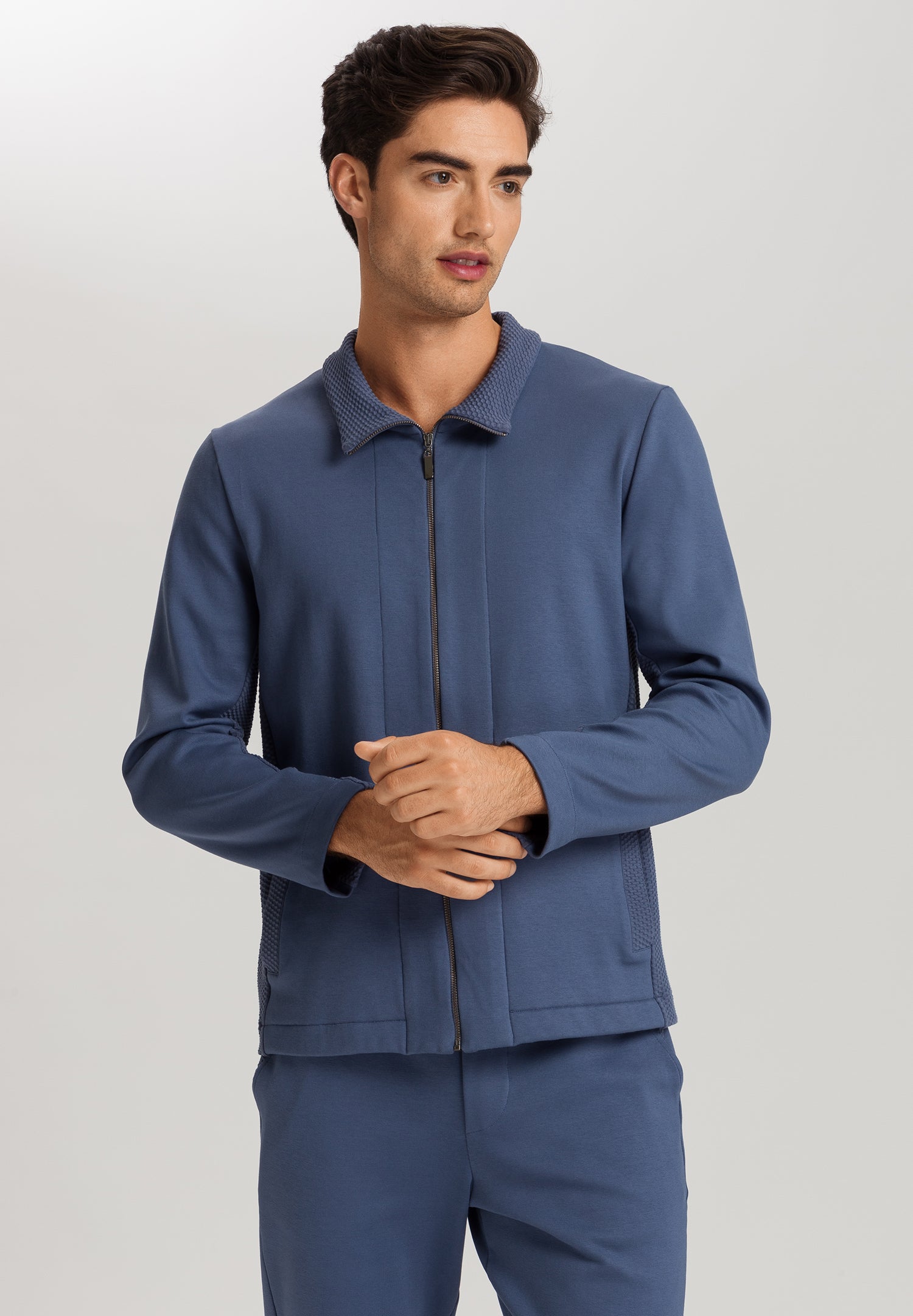 Smartwear Cotton Zip-Up Jacket | Vintage Indigo 75938-2617