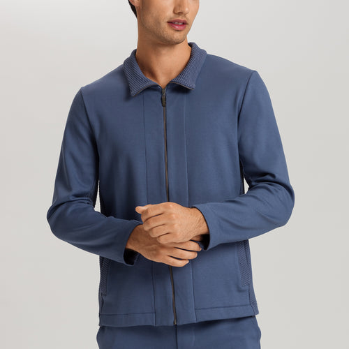 Smartwear Cotton Zip-Up Jacket | Vintage Indigo 75938-2617