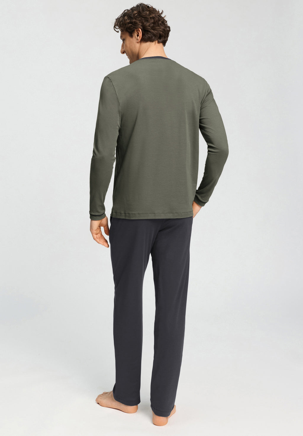 Night And Day L/Slv Pajama Vneck | Charcoal Art 75967-2678