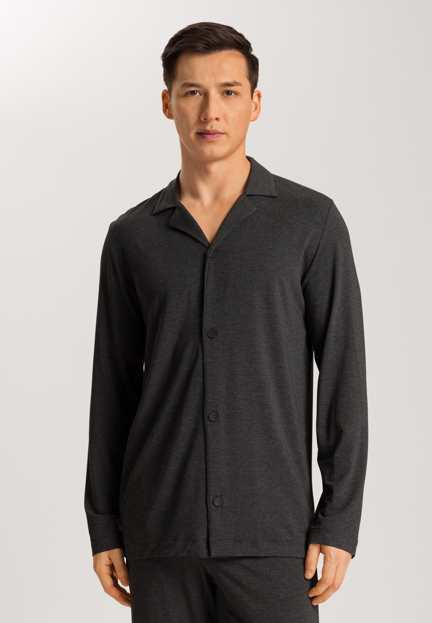 75991 Casuals Long Sleeve Button Front Shirt - 996 Caviar