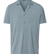 Casuals Notch Collar Button Front Shirt | Ocean Melange 75992-3020