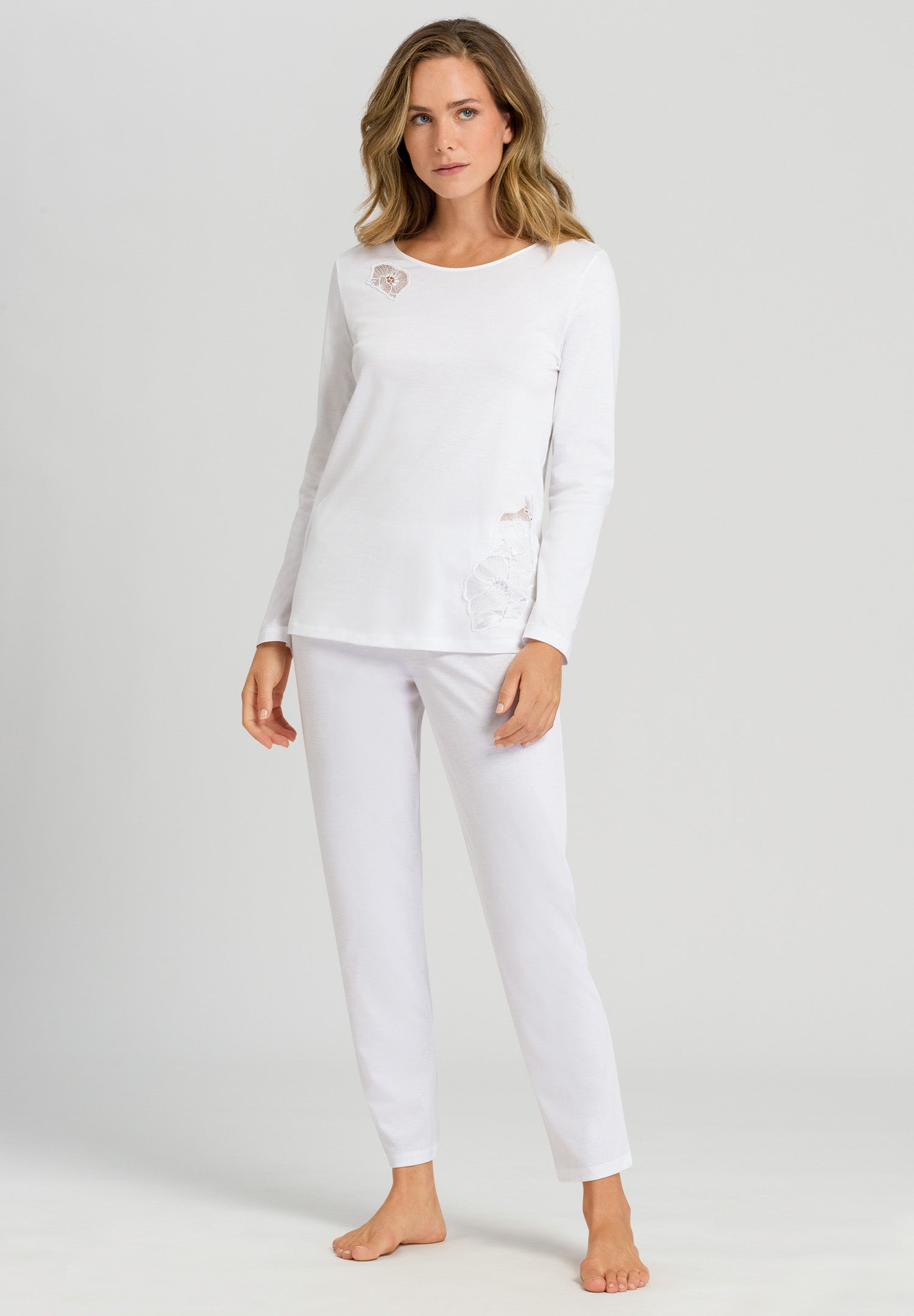 76107 Paola Long Sleeve Pajama Set - 101 White