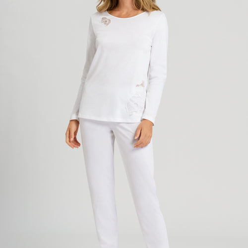 76107 Paola Long Sleeve Pajama Set - 101 White