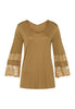 76166 Lilova Knit 3/4 Sleeve Shirt - 1246 Gold