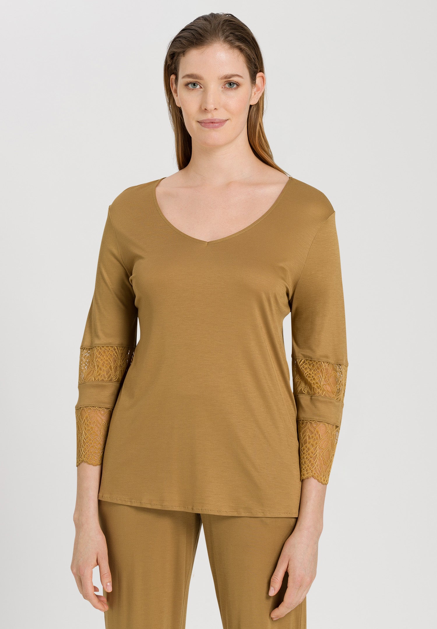 76166 Lilova Knit 3/4 Sleeve Shirt - 1246 Gold
