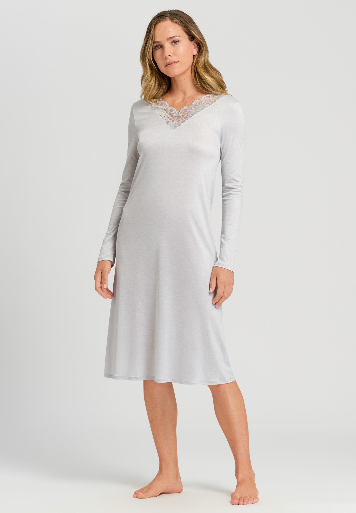 76233 Mae Long Sleeve Nightgown - 2654 Silver Grey