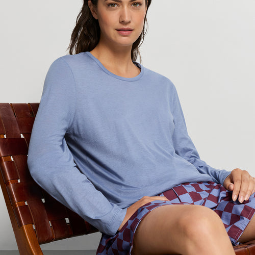 Arthur Arbesser X Hanro Crew Neck Cotton Top | Stonewash 76334-2538