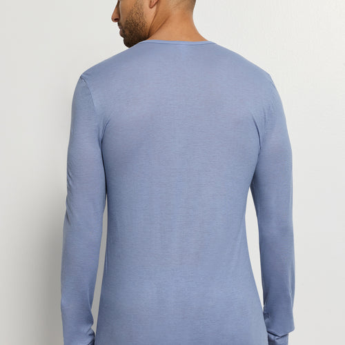 Arthur Arbesser X Hanro Crew Neck Cotton Top | Stonewash 76334-2538
