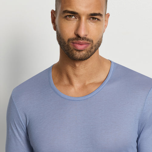 Arthur Arbesser X Hanro Crew Neck Cotton Top | Stonewash 76334-2538