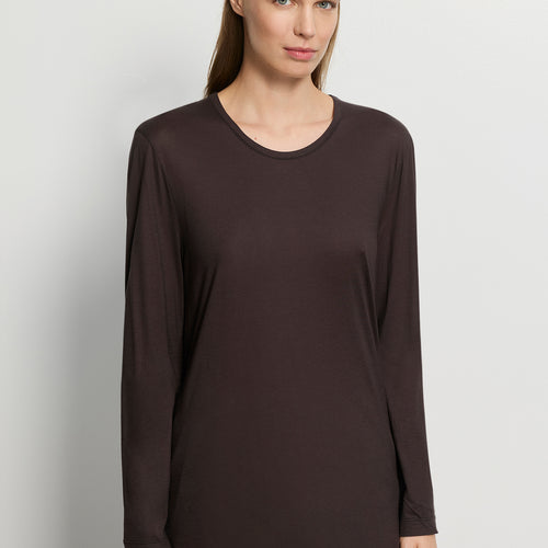 Arthur Arbesser X Hanro Crew Neck Cotton Top | Dark Pine 76334-2751