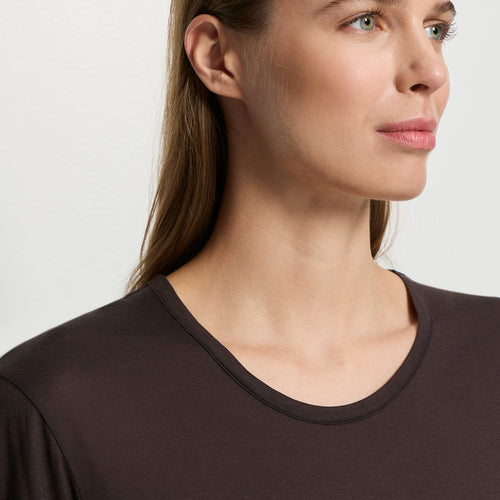 Arthur Arbesser X Hanro Crew Neck Cotton Top | Dark Pine 76334-2751