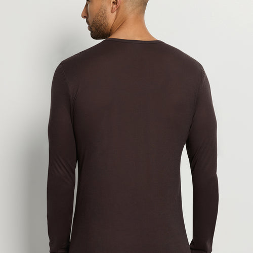Arthur Arbesser X Hanro Crew Neck Cotton Top | Dark Pine 76334-2751