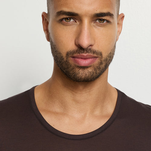 Arthur Arbesser X Hanro Crew Neck Cotton Top | Dark Pine 76334-2751