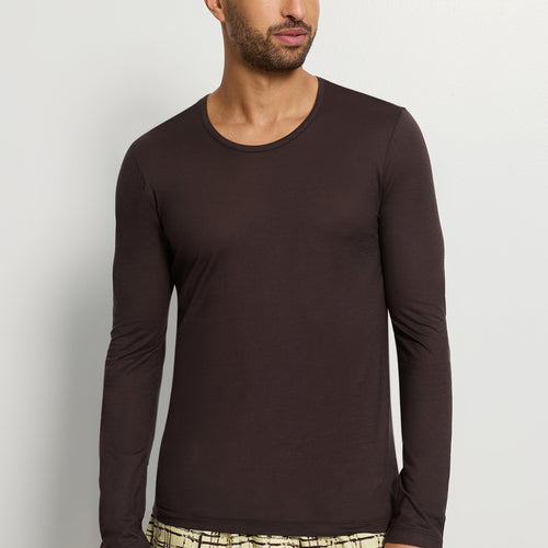 Arthur Arbesser X Hanro Crew Neck Cotton Top | Dark Pine 76334-2751