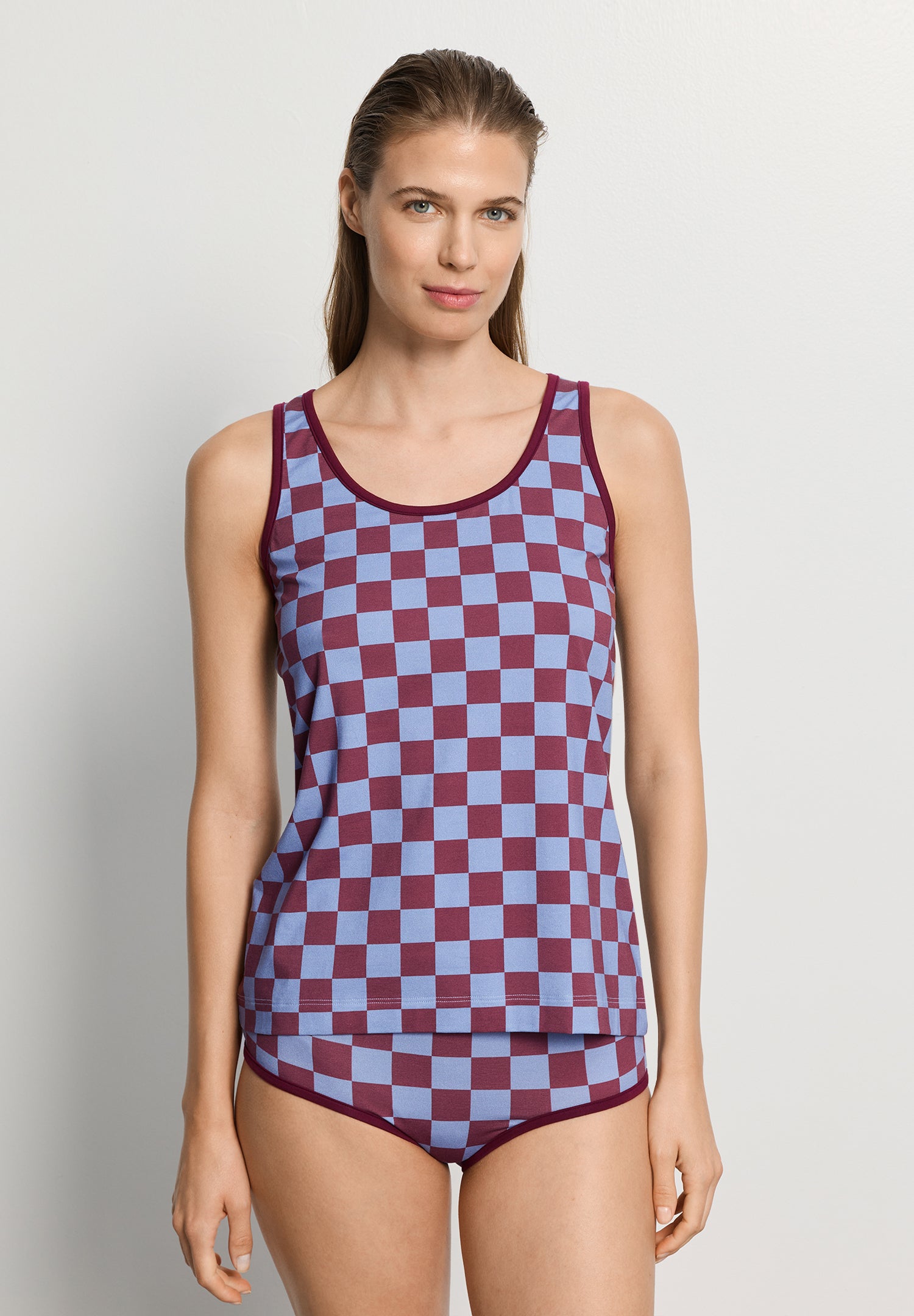 Arthur Arbesser X Hanro Tartan Tank Top | Chess Print 76342-3068
