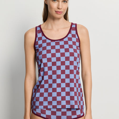 Arthur Arbesser X Hanro Tartan Tank Top | Chess Print 76342-3068