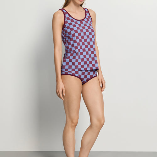Arthur Arbesser X Hanro Tartan Tank Top | Chess Print 76342-3068