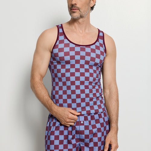 Arthur Arbesser X Hanro Tartan Tank Top | Chess Print 76342-3068