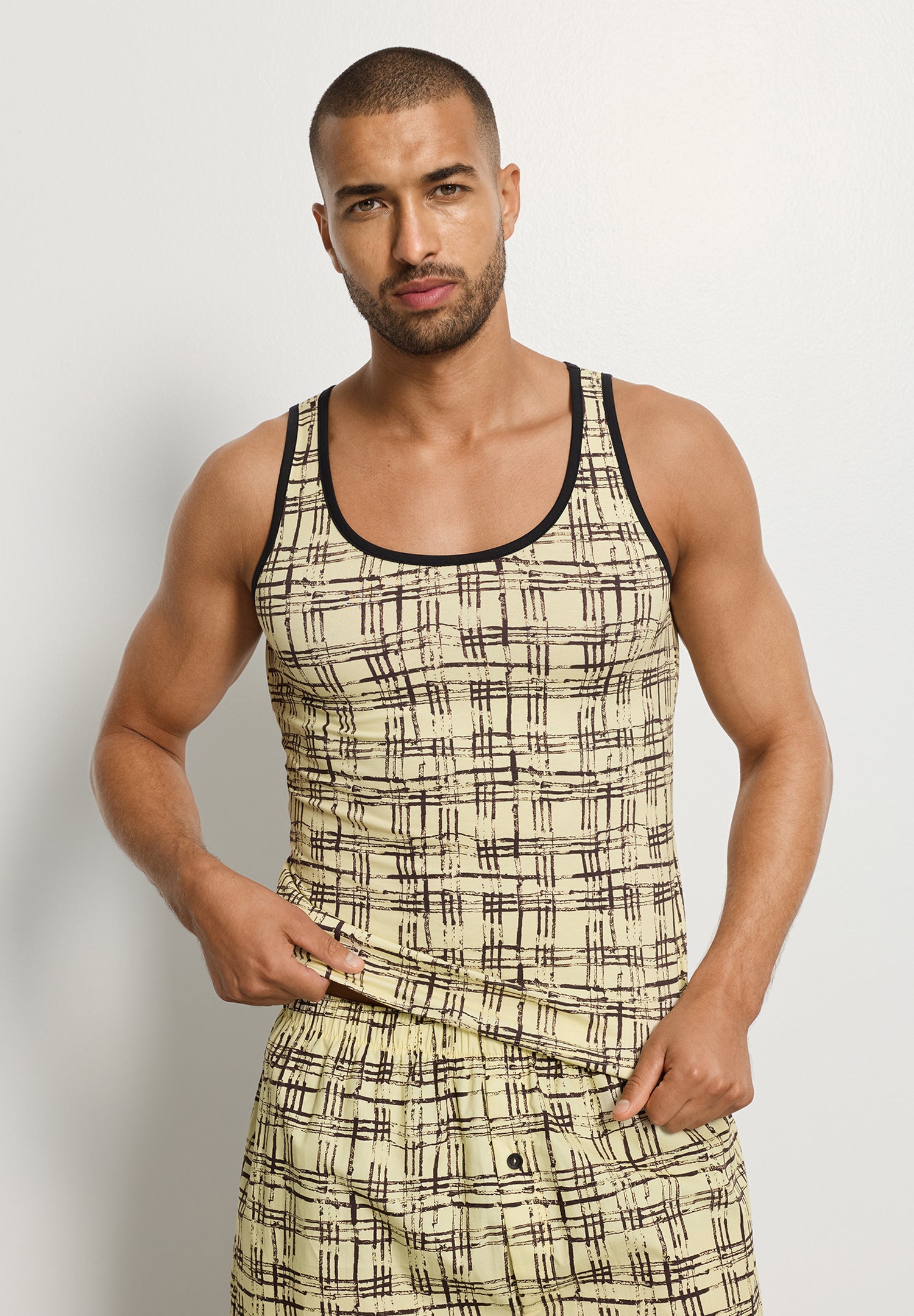 Arthur Arbesser X Hanro Tartan Tank Top | Tartan Print 76342-3069