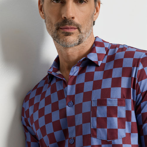 Arthur Arbesser X Hanro Checkered Cotton Shirt | Chess Print 76347-3068