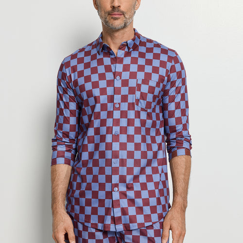 Arthur Arbesser X Hanro Checkered Cotton Shirt | Chess Print 76347-3068