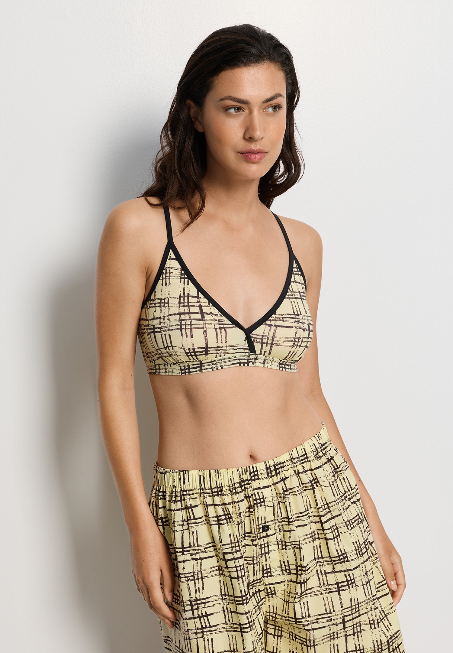 Arthur Arbesser X Hanro Tartan Crop Top | Tartan Print 76348-3069