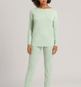 76390 Natural Elegance Long Sleeve Pajama - 2374 Pistachio Melange