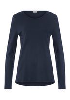 Loungy Nights Relaxed Round Neck Cotton Top | Deep Navy 76491-1610