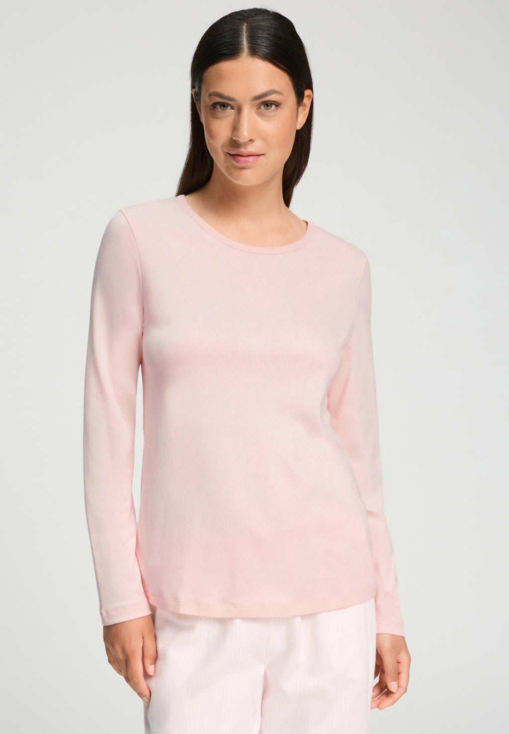 Loungy Nights Relaxed Round Neck Cotton Top | Rosewater 76491-2111