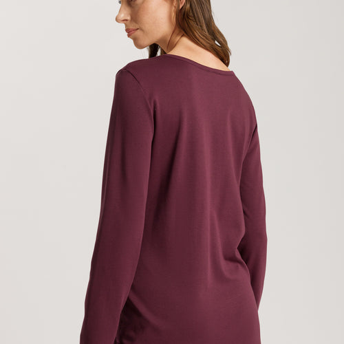 76491 Loungy Nights Knit Long Sleeve Shirt - 2483 Deep Maroon