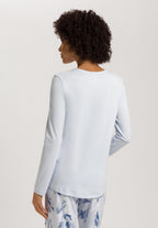 Loungy Nights Relaxed Round Neck Cotton Top | Powder Blue 76491-2512
