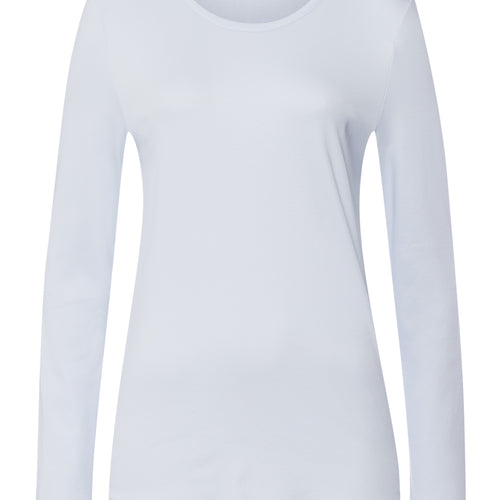 Loungy Nights Relaxed Round Neck Cotton Top | Powder Blue 76491-2512