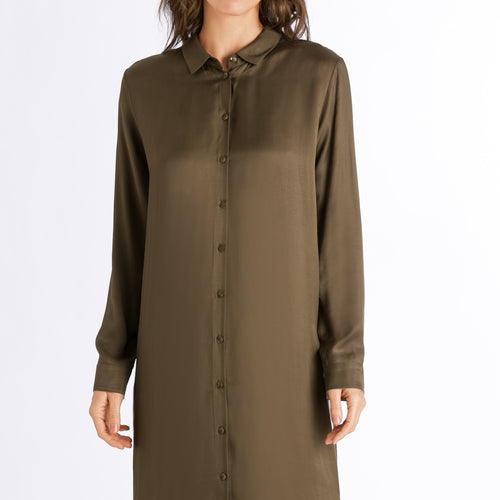 76643 Nori Long Sleeve Nightgown - 1717 Strong Olive