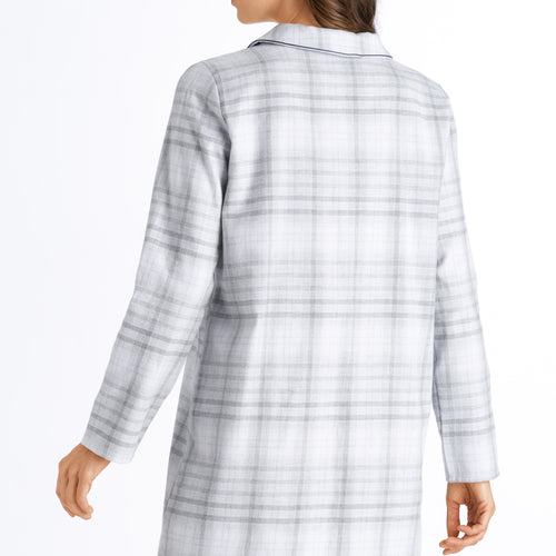 76655 Edda Long Sleeve Nightgown - 2052 Grey Check