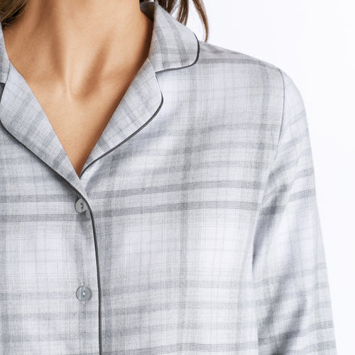 76655 Edda Long Sleeve Nightgown - 2052 Grey Check