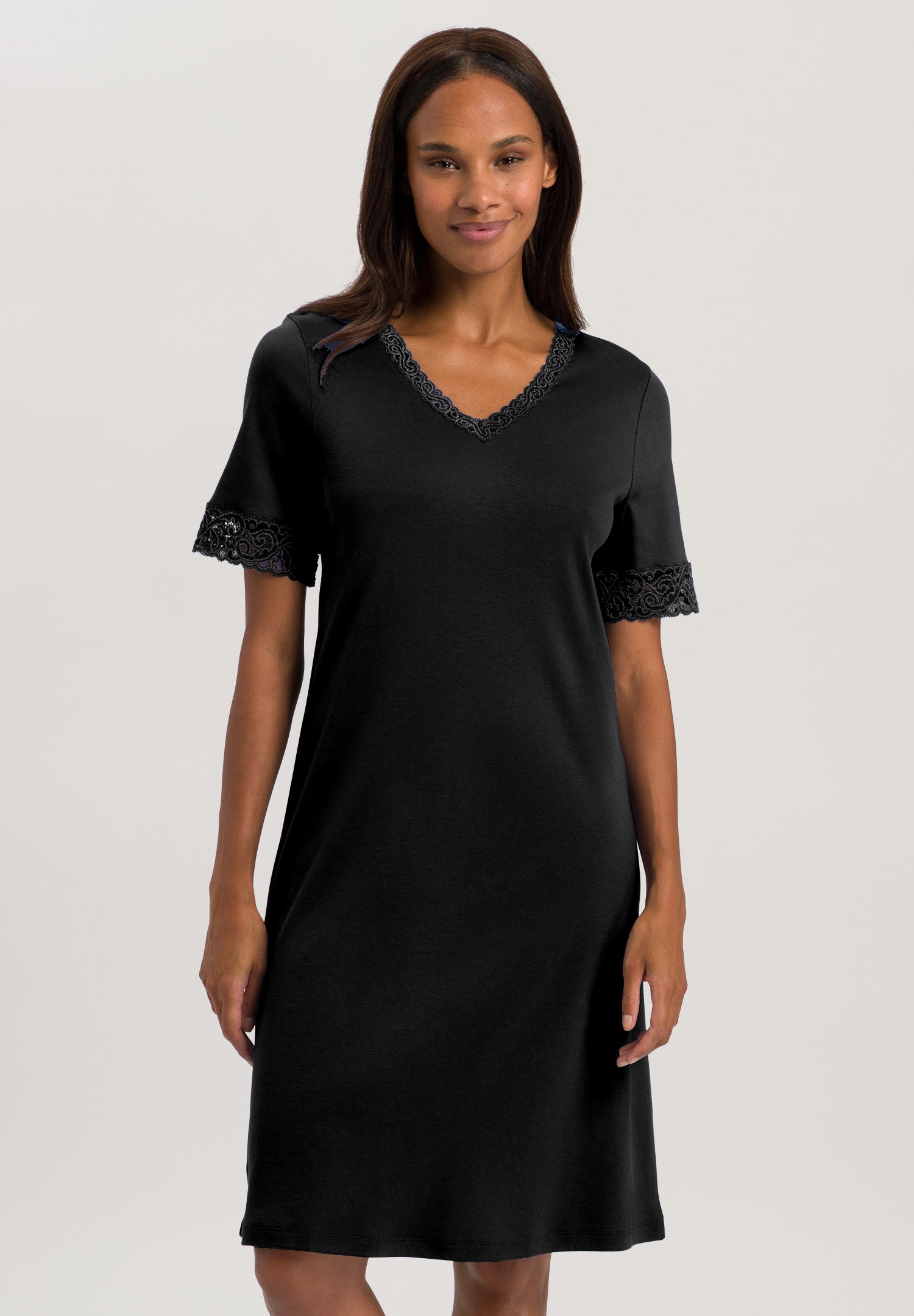 Moments Short Sleeve Nightgown 100cm | Black 77040-019