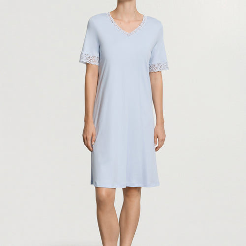 Moments Lace Trim Cotton Nightgown | Blue Dove 77040-2581