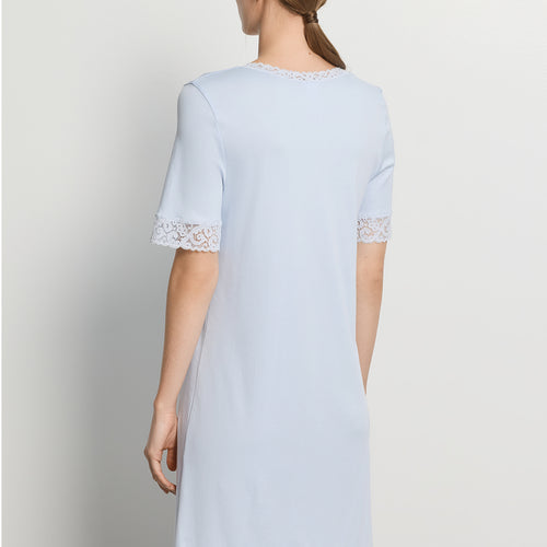 Moments Lace Trim Cotton Nightgown | Blue Dove 77040-2581