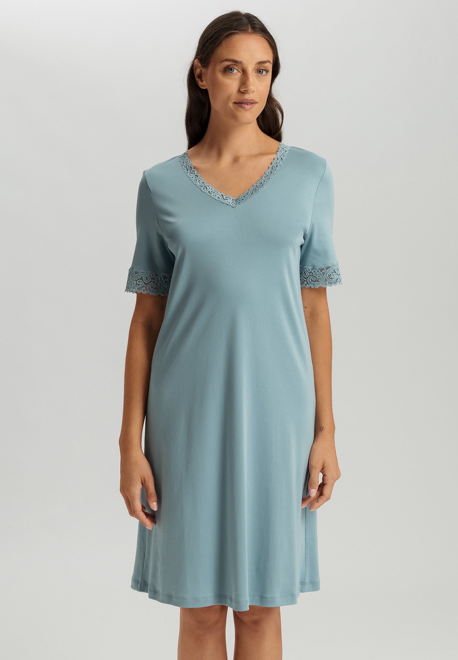 Moments Short Sleeve Nightgown 100cm | Tourmaline Blue 77040-2712