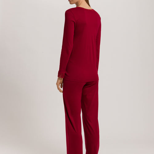 Moments Lace Trim Cotton Pajama Set | Red Dahlia 77041-2418