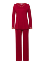 Moments Lace Trim Cotton Pajama Set | Red Dahlia 77041-2418