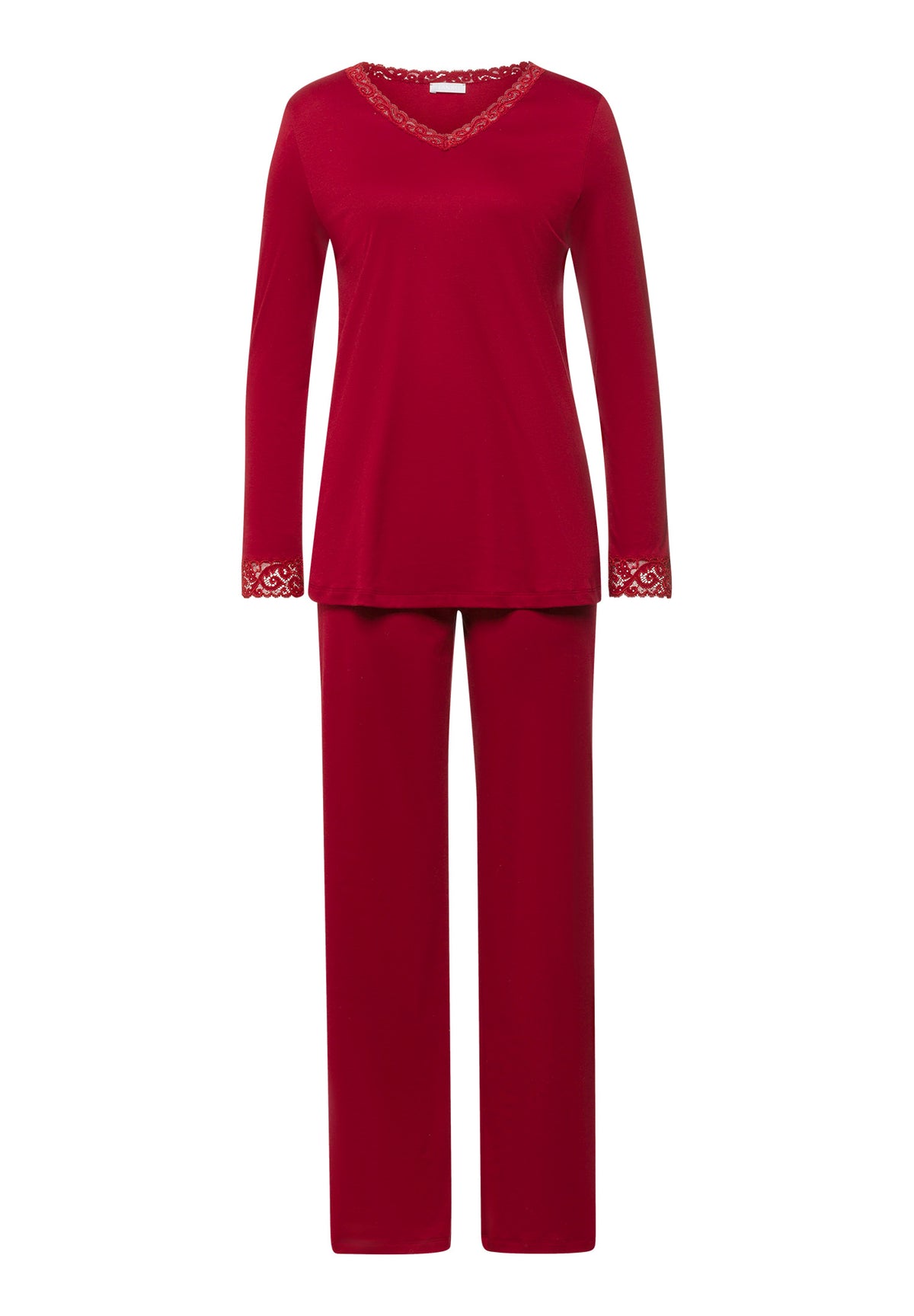 Moments Lace Trim Cotton Pajama Set | Red Dahlia 77041-2418