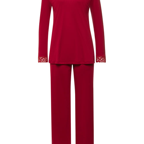 Moments Lace Trim Cotton Pajama Set | Red Dahlia 77041-2418