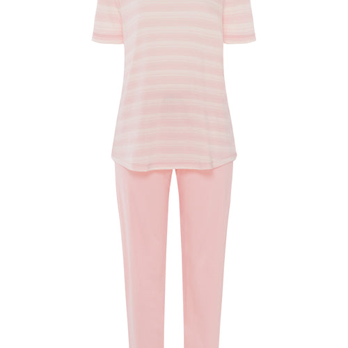 77145 Laura Short Sleeve Long Pajama - 2881 Coral Stripes